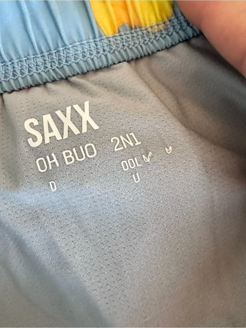 SAXX Lined Blue Swim Shorts Duck Print